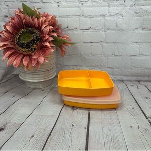 Tupperware PACKETT container side by side Divided Set - Bright Yellow